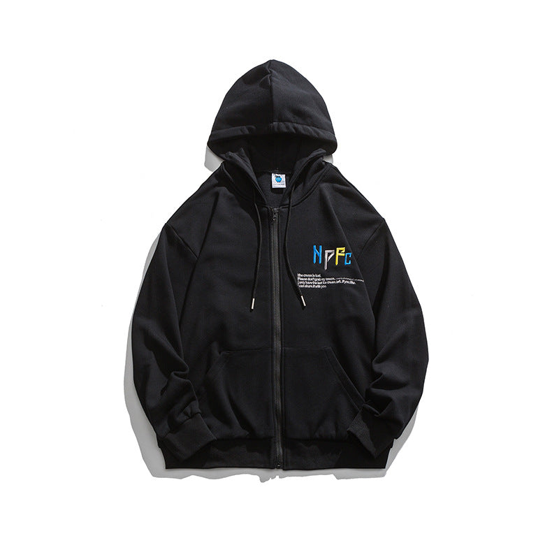 Men Graphic Hoodies Men's Autumn Printed Loose Cardigan Hoodie