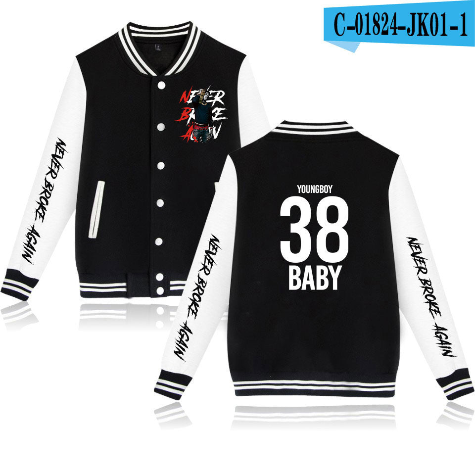 Never Broke Again Hoodie Casual Men'S And Women'S Long Sleeves Baseball Uniform
