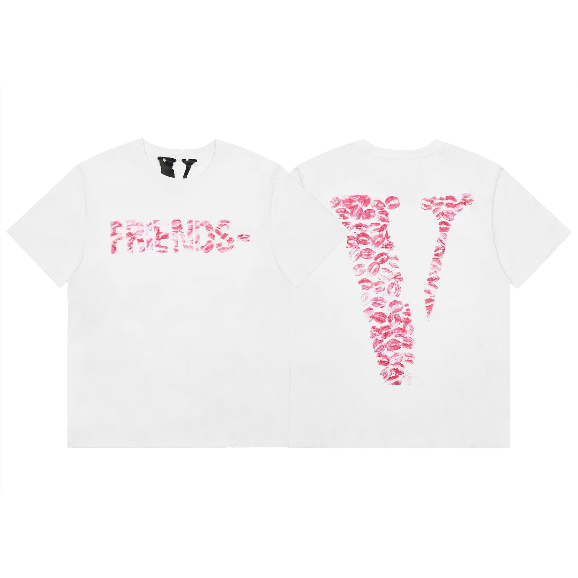 Vlone T Shirt Spring Summer Red Lip Pattern Short Sleeve