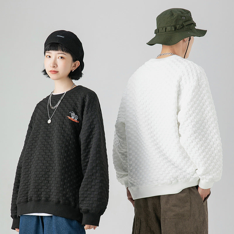 Men Graphic Hoodies Autumn and Winter Black Casual Jacket