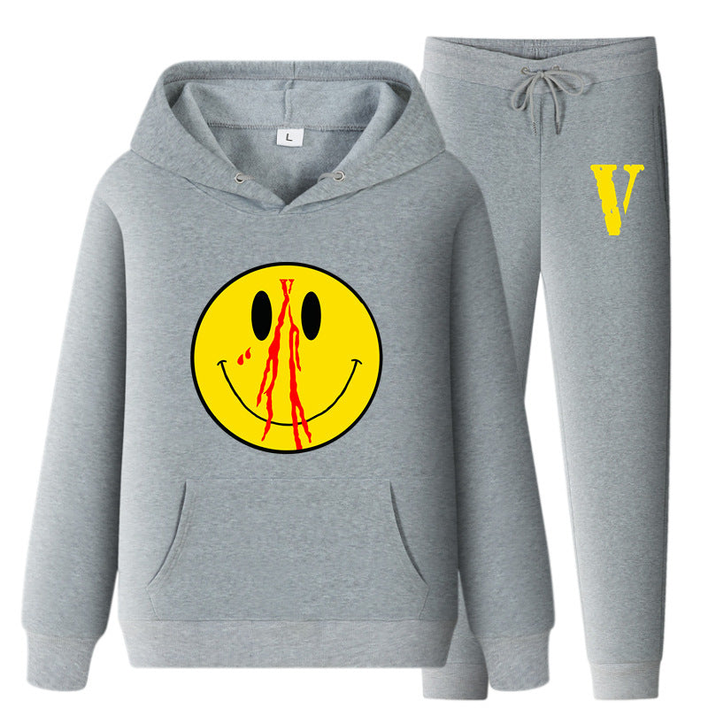 Vlone Hoodie & Pants 2 Piece Set Men'S Spring And Autumn Loose Pullover Sweatershirt