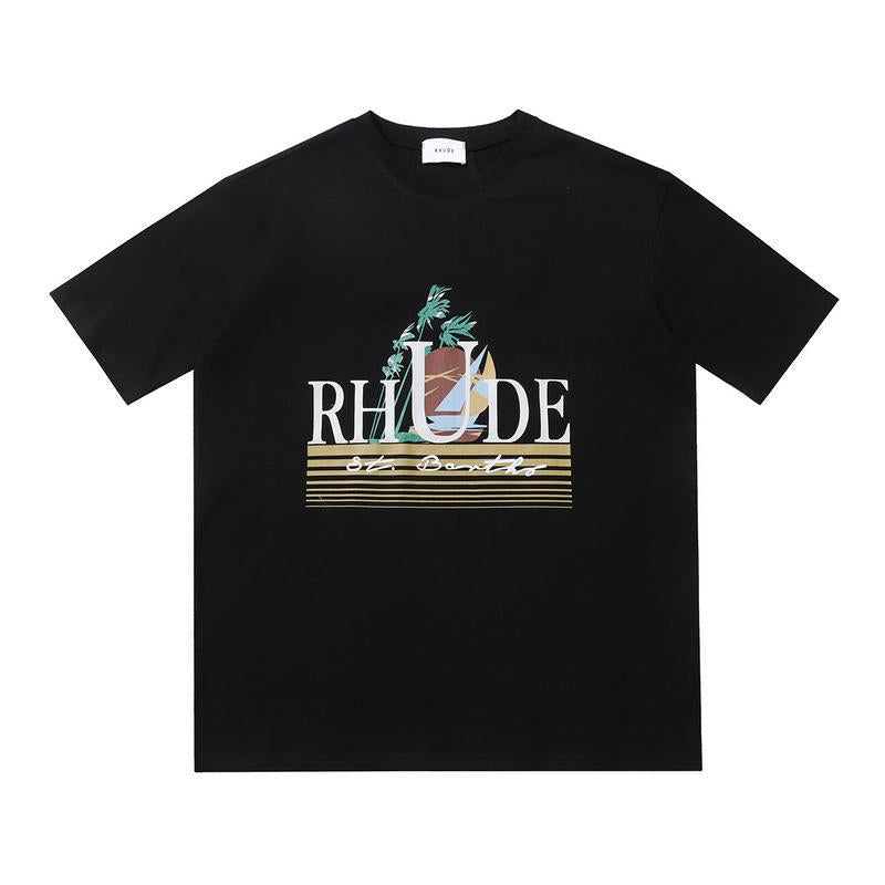 Rhude T Shirt Geometric Print Short Sleeve T-Shirt