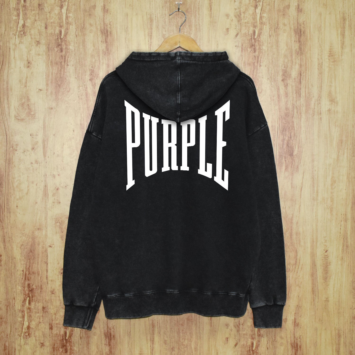 Purple Brand Distressed Hoodie Fashion Old Loose Hooded Sweater