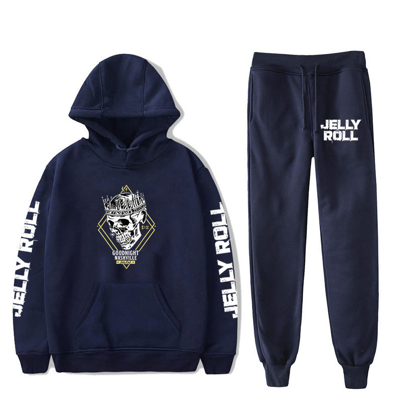 Jelly Roll Hoodie Jelly Roll Peripheral Printed Sweater Sports Two-Piece Suit