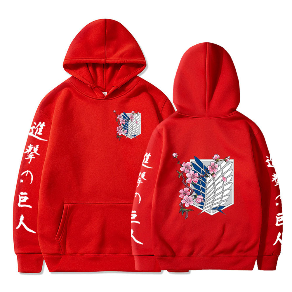 Anime Hoddies Attack on Titan Wing Printed Hoodie Sweatshirt Men's Sweater