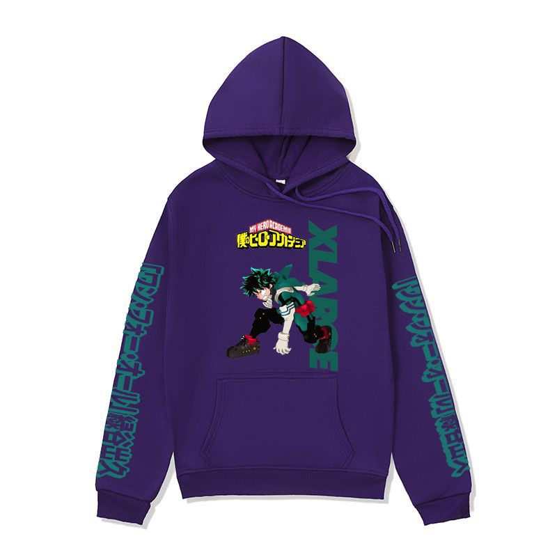 Anime Hoddies My Hero Academia Sweater Midoriya Izuku Series Hoodie Autumn and Winter Fleece-Lined