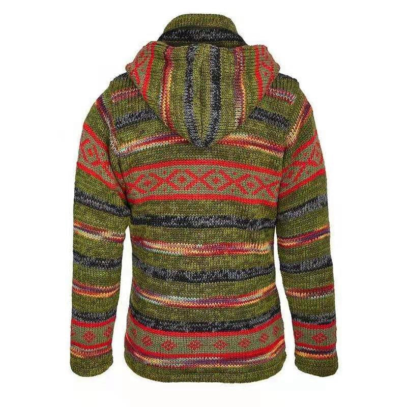 Baja Hoodie Striped Sweater Coat