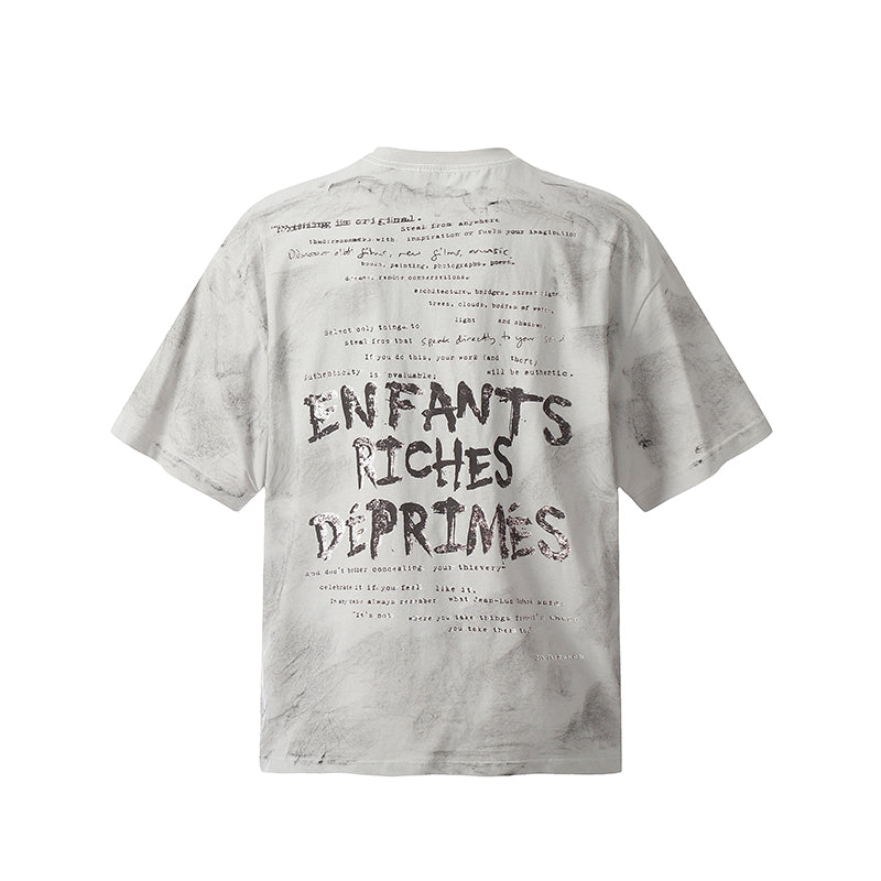 ERD T Shirts Letter Crew Neck Short-Sleeved Casual T-shirt