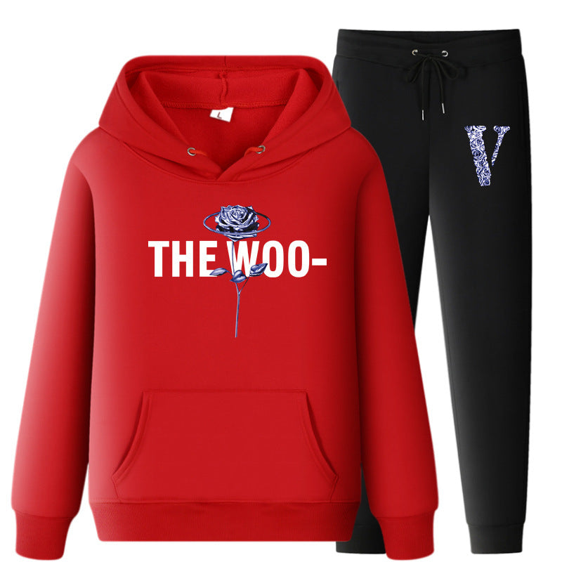 Vlone Hoodie & Pants 2 Piece Set Fall/Winter Hoodie Leisure Sports