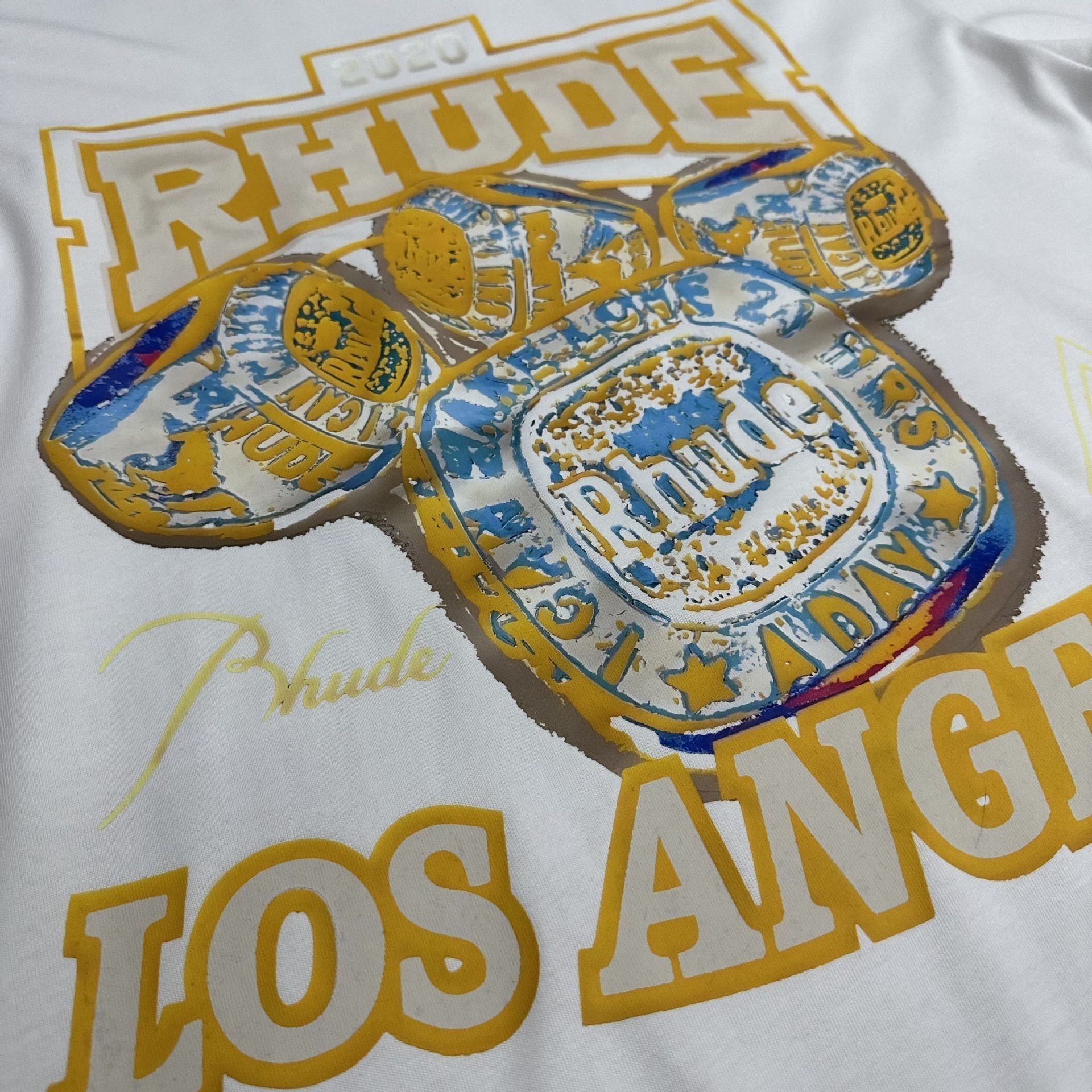 Rhude T Shirt Micro Label Champion Ring Printed Short Sleeve T-Shirt