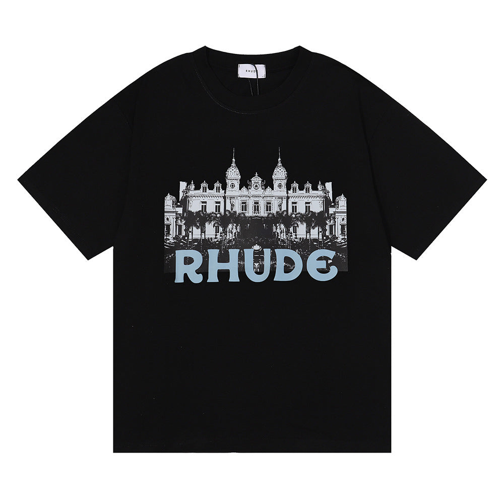 Rhude T Shirt Alphabet Castle Print Short Sleeve T-Shirt