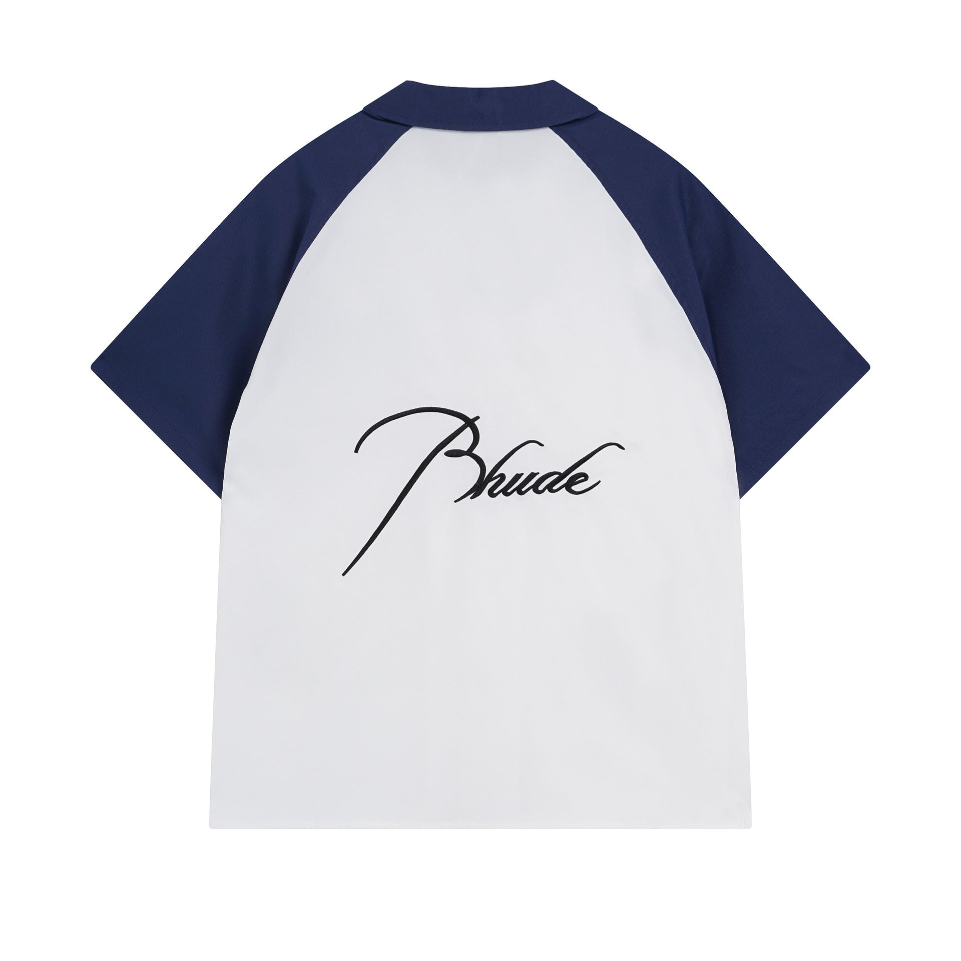 Rhude T Shirt Pocket Letter Embroidery Color Matching Short Sleeve Shirt
