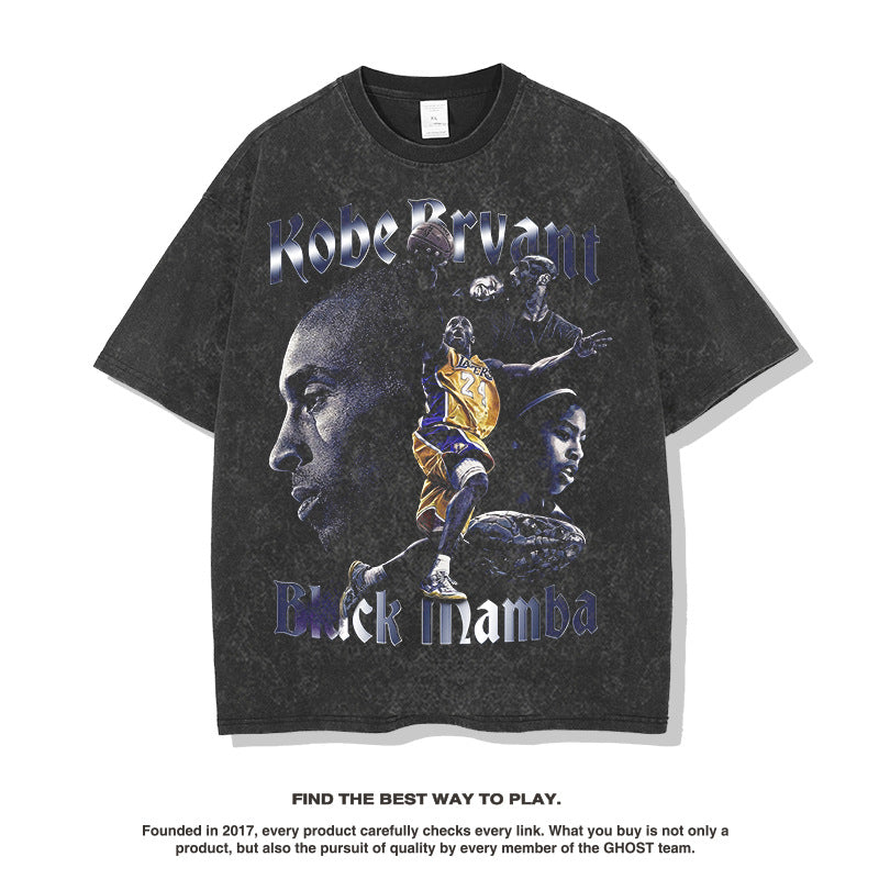 Nba T Shirt Kobe Commemorative Print Short Sleeve T-shirt Top Loose