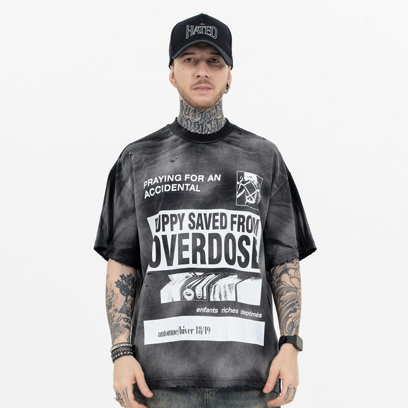 ERD T Shirts Short Sleeve Viintage Distressed