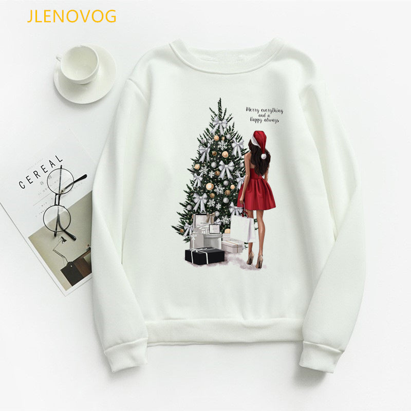 Christmas e and Christmas gifts print hoodies women clothes