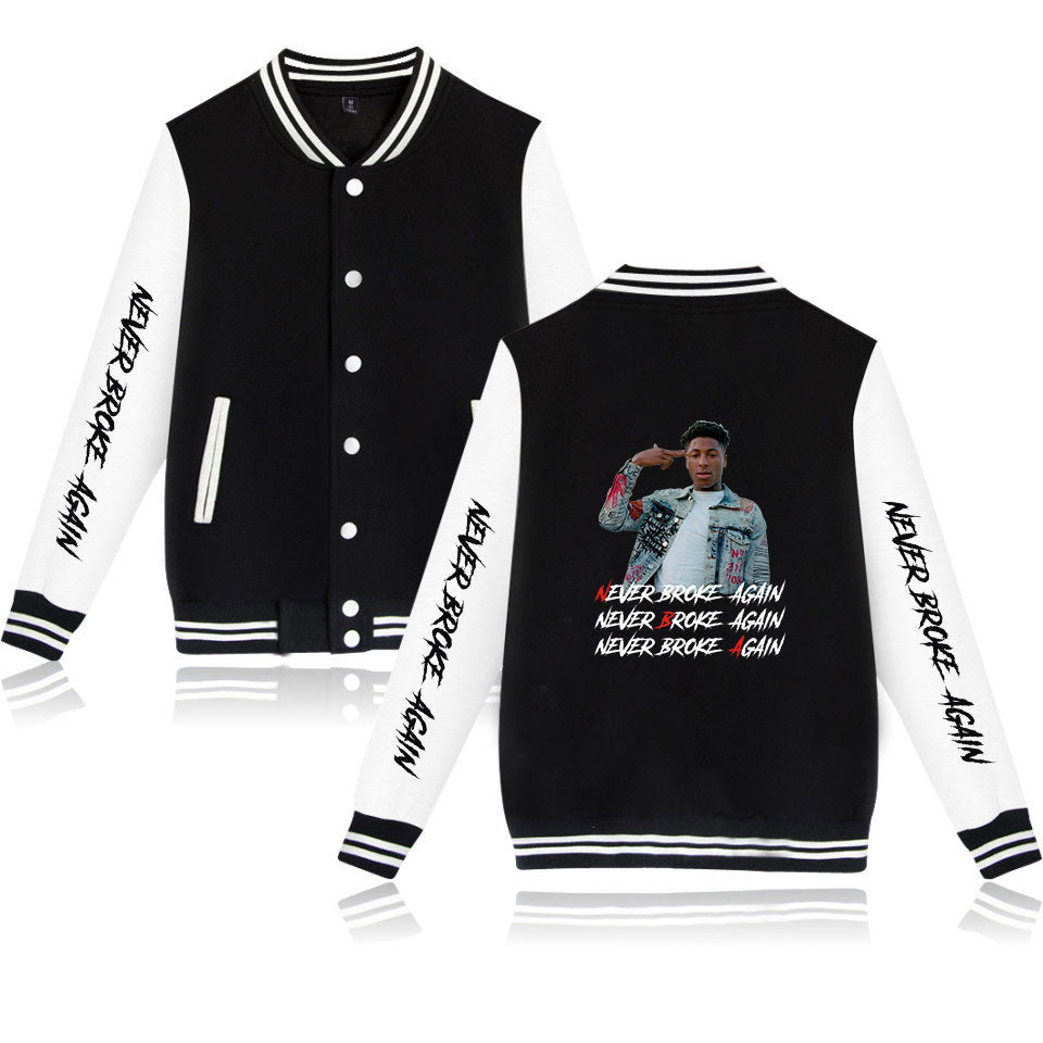 Never Broke Again Hoodie Casual Men'S And Women'S Long Sleeves Baseball Uniform