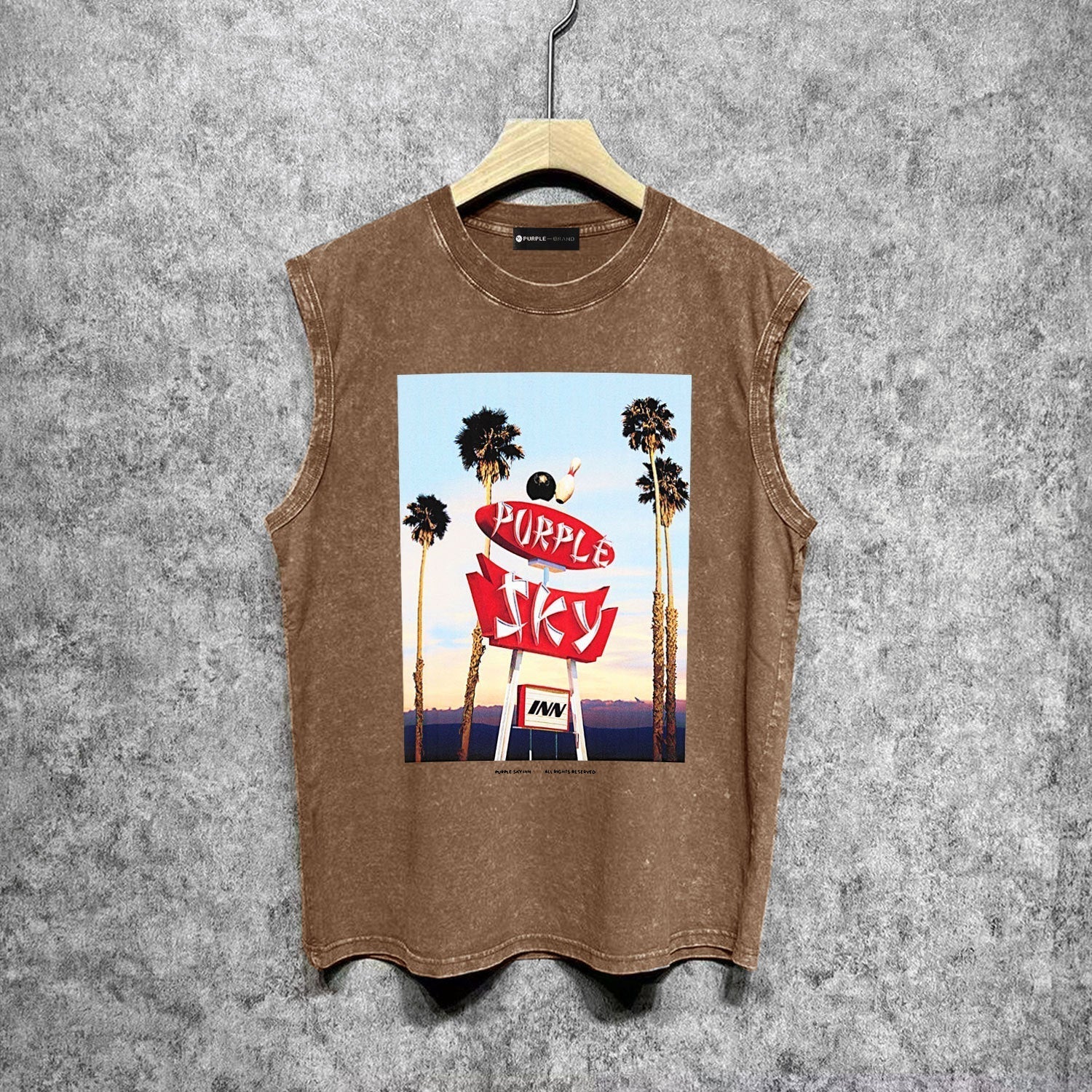 Purple Brand Distressed Tank T Shirts Distressed Sleeveless T-shirt Vest