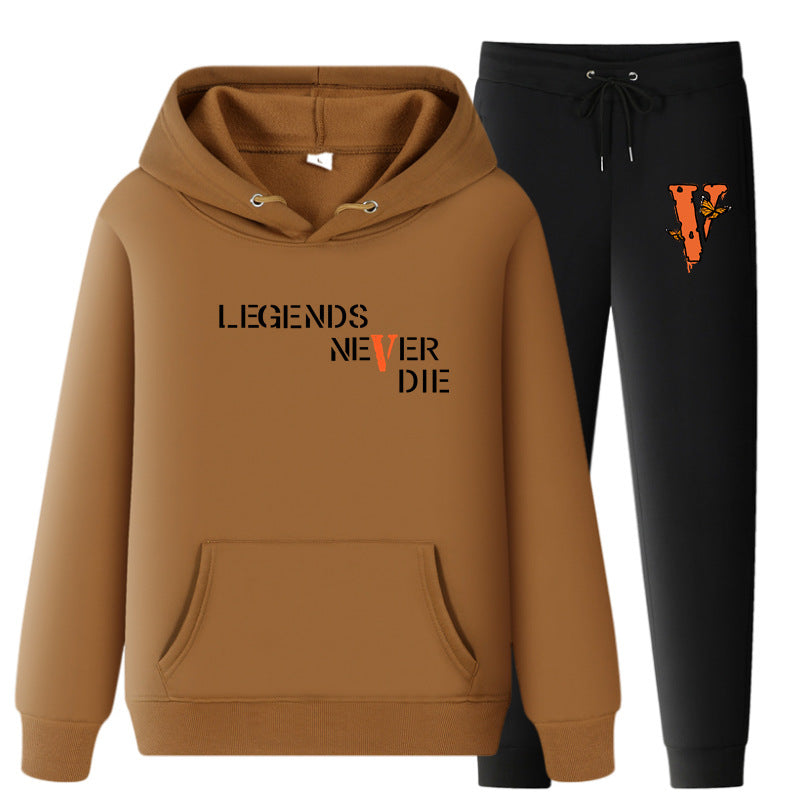 Vlone Hoodie & Pants 2 Piece Set Printing Sweatshirt And Sweatpants Fall Winter Hooded