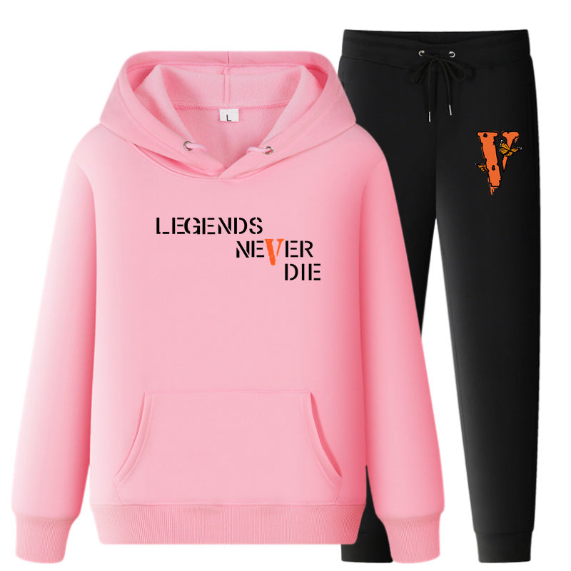 Vlone Hoodie & Pants 2 Piece Set Printing Sweatshirt And Sweatpants Fall Winter Hooded