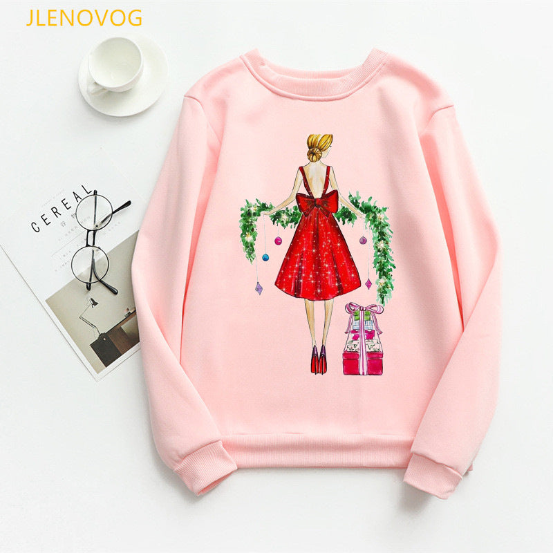 Christmas e and Christmas gifts print hoodies women clothes