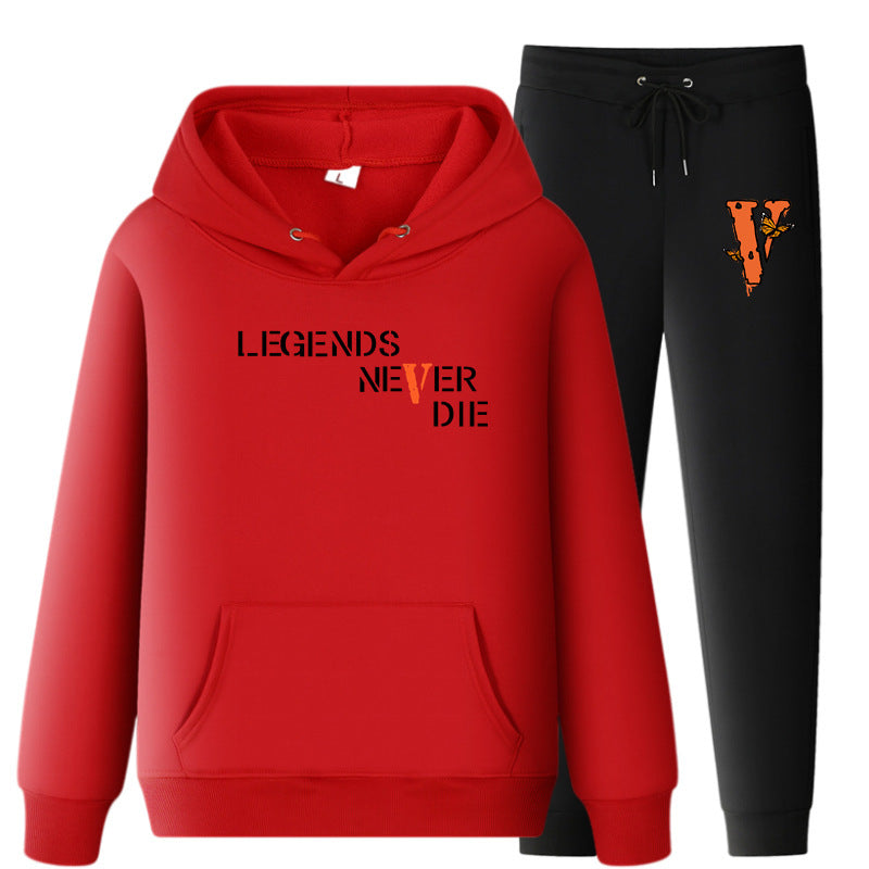 Vlone Hoodie & Pants 2 Piece Set Printing Sweatshirt And Sweatpants Fall Winter Hooded