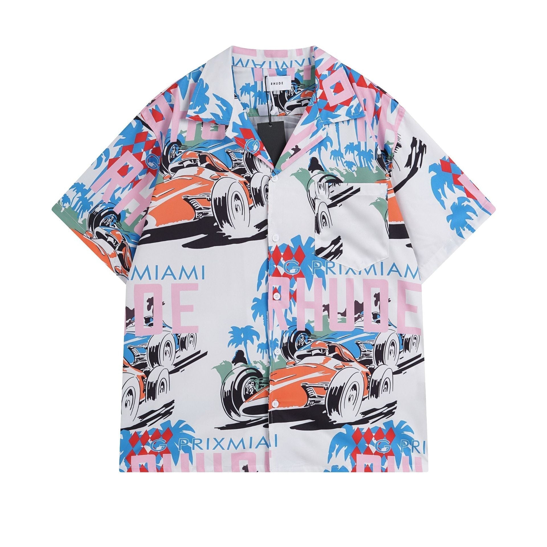 Rhude T Shirt Racing Letter Logo Casual Short Sleeve Shirt, Shorts