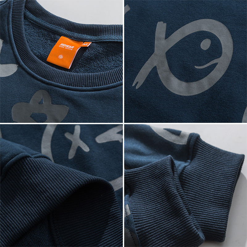Men Pullover Hoodie Men's Spring and Autumn American Style Loose Trendy Couples Long Sleeve