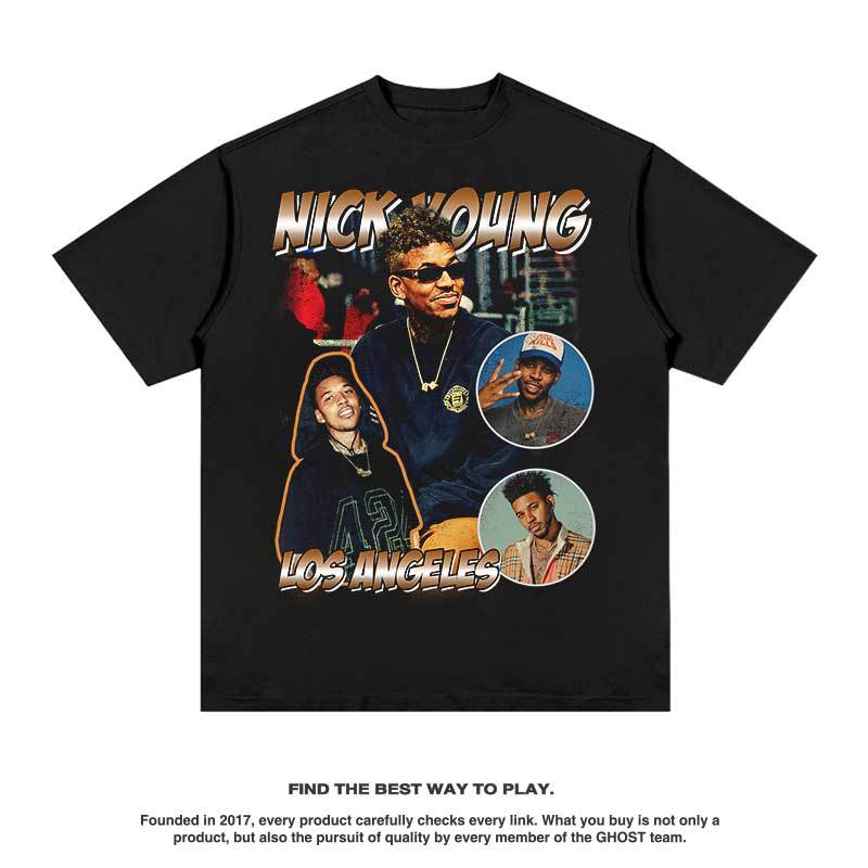 Nba T Shirt Printed Short-Sleeved T-shirt Men and Women Popular Fashion Brand Washed