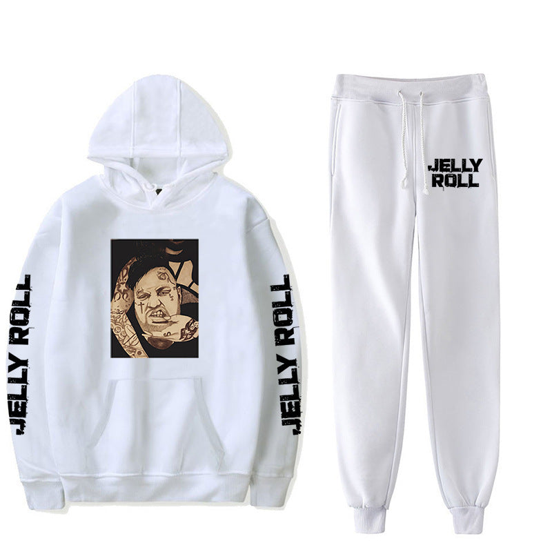 Jelly Roll Hoodie Jelly Roll Peripheral Printed Sweater Sports Two-Piece Suit