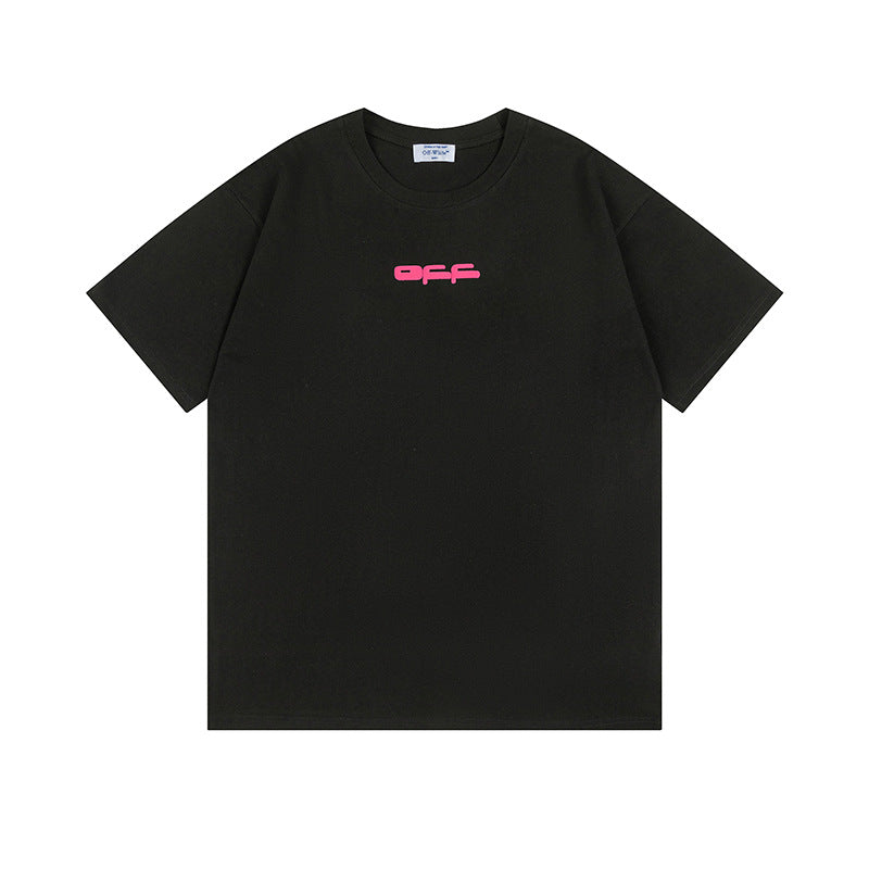 Off White T Shirts OW Dragon Bee Pattern Crew Neck Pullover Short Sleeve