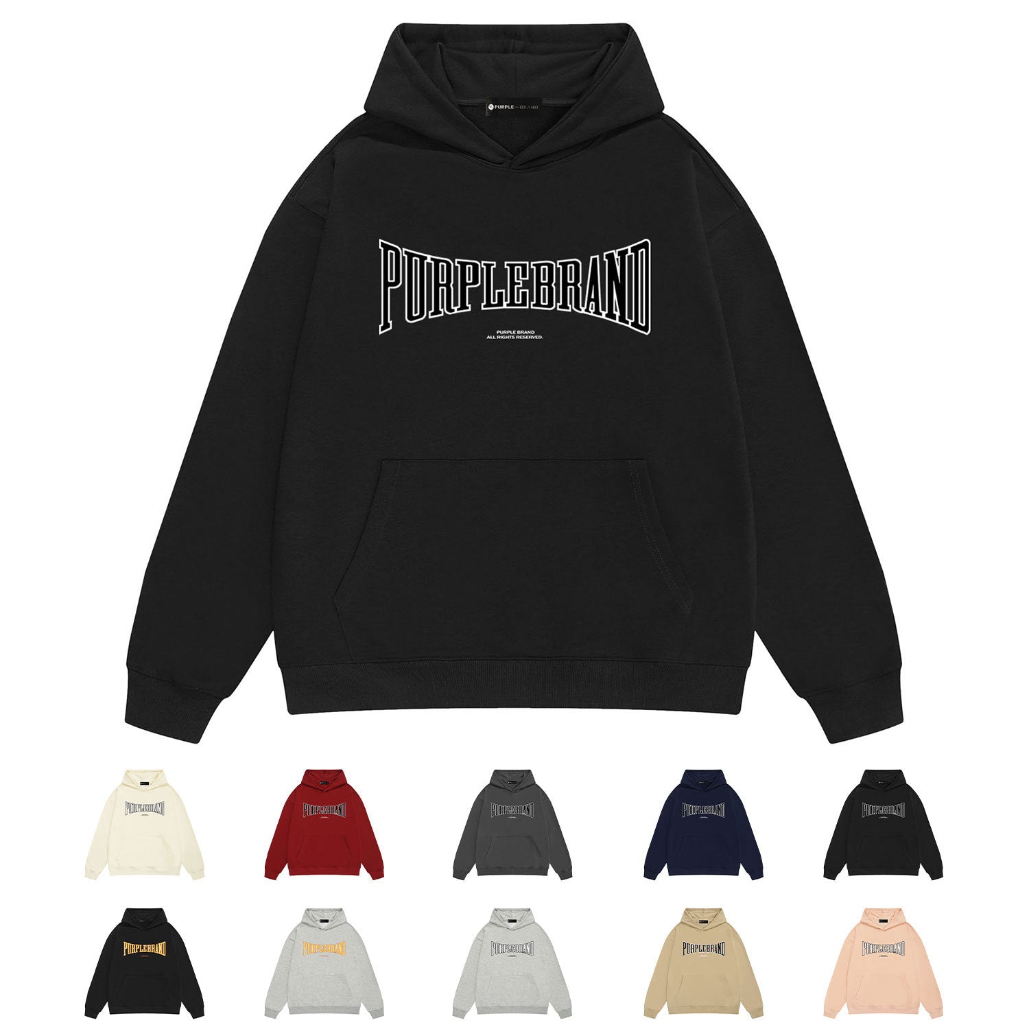 Purple Brand Hoodie Fashion Loose Hooded Sweater