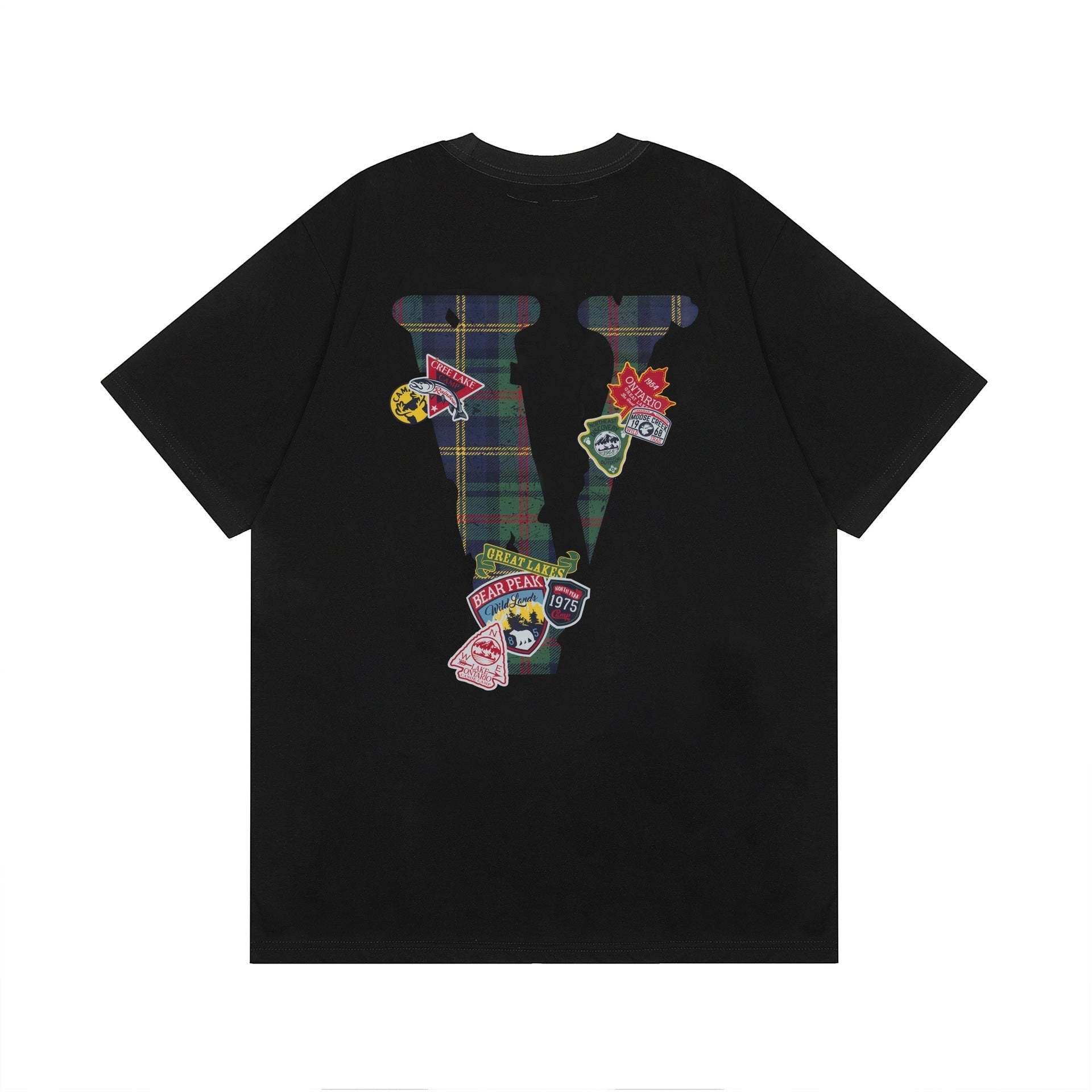 Vlone T Shirt Spring/Summer Print Pattern Crew Neck