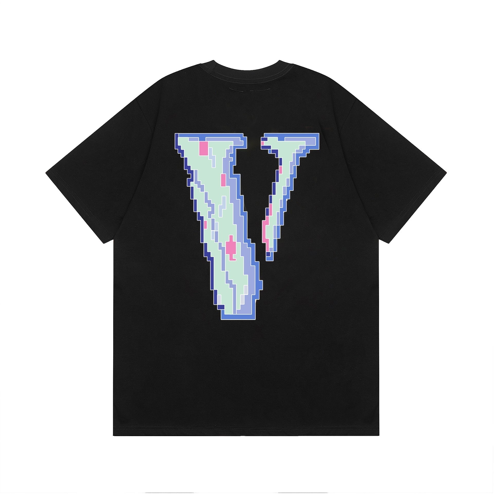 Vlone T Shirt Spring and Summer Mosaic Big V Pattern