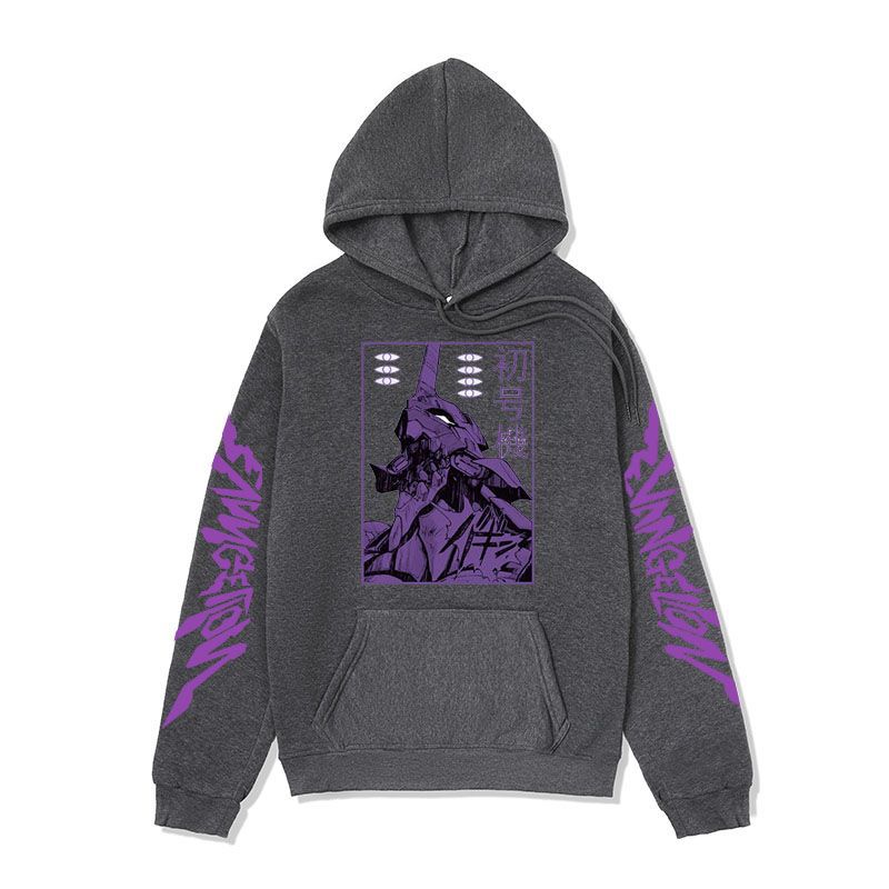 Anime Hoddies Anime Hoodie Tone Evangelion Printed Sweatshirt Spring and Autumn Fleece Hoodies