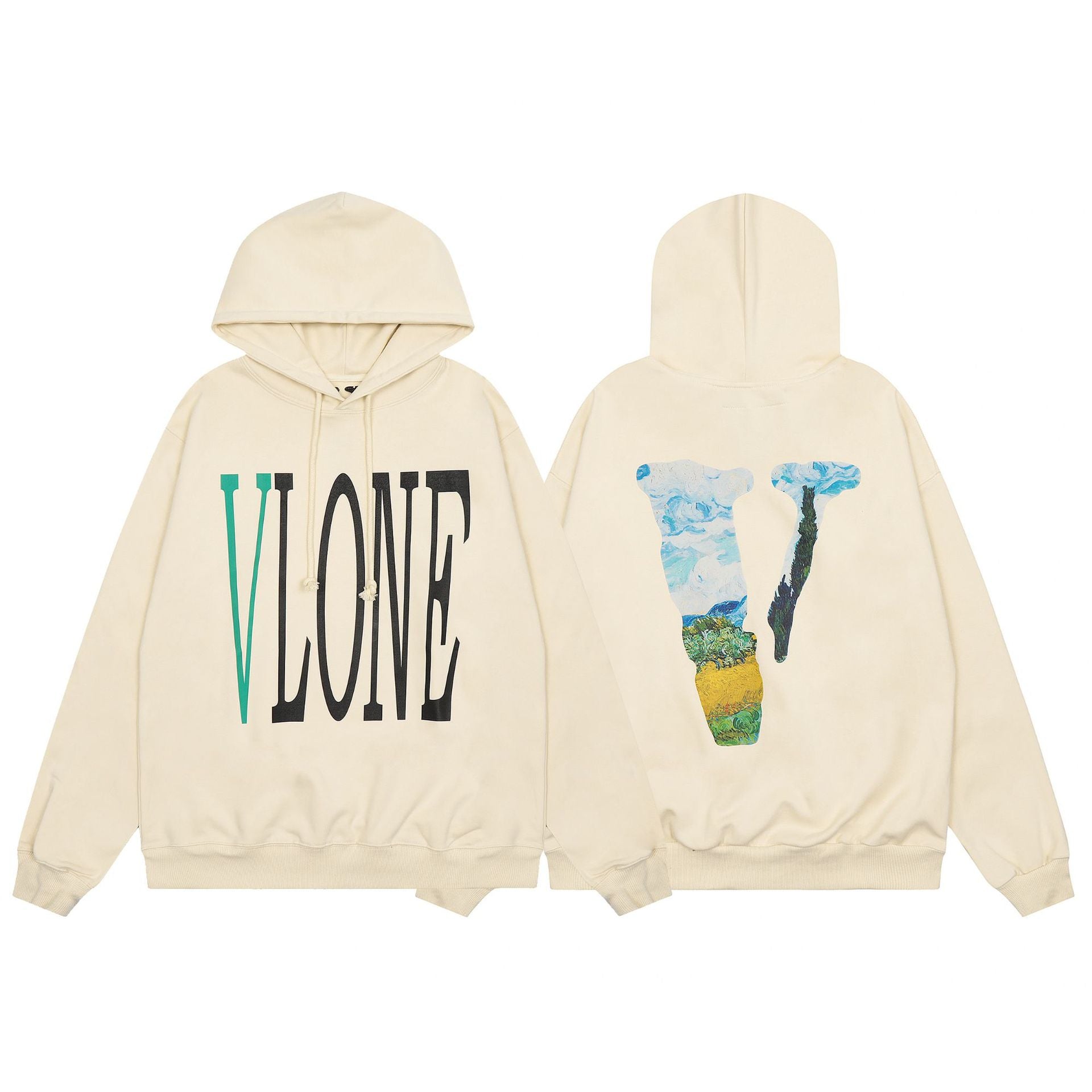 Vlone Hoodie autumn and winter scenery big V letter