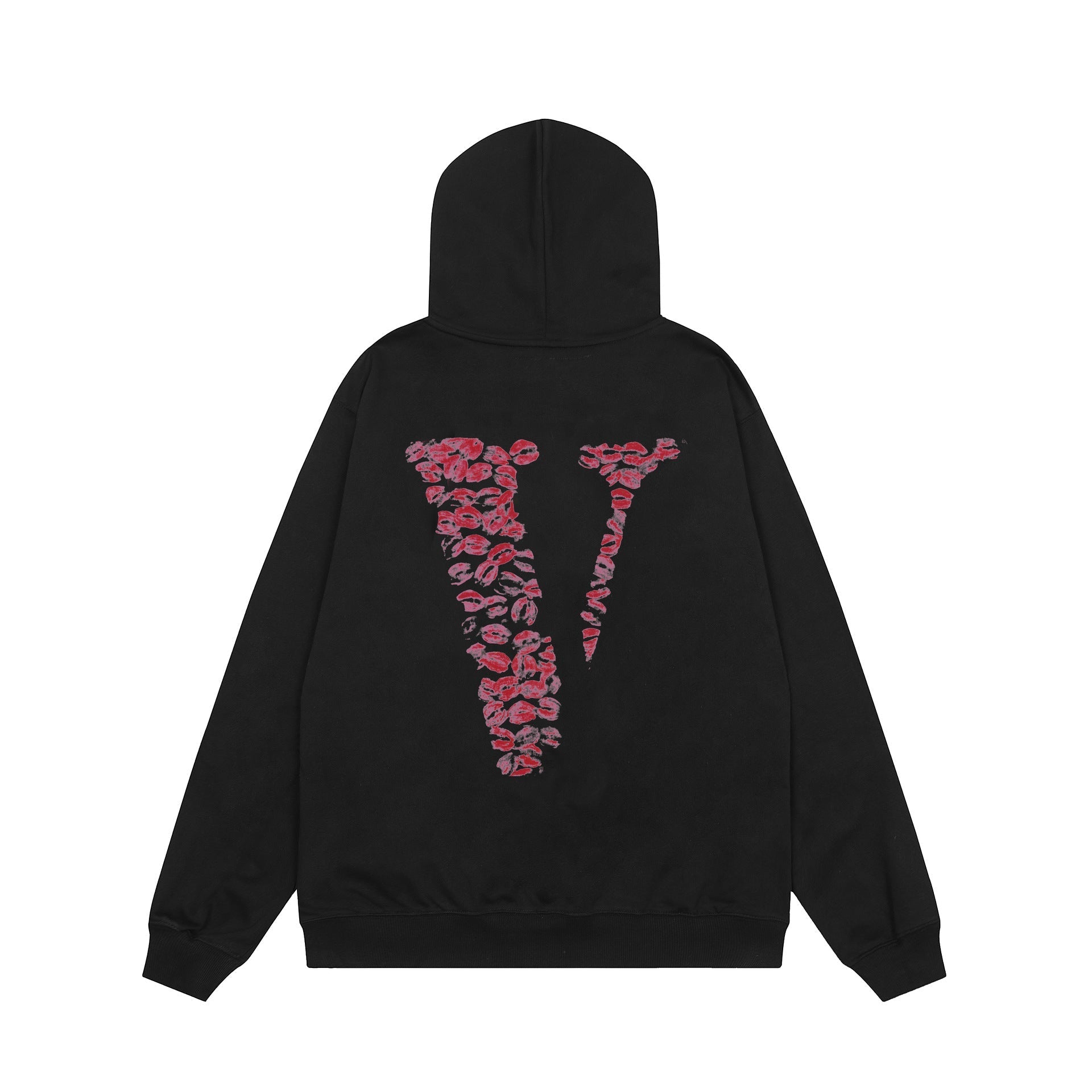 Vlone Hoodie autumn and winter red lips big V letter pullover