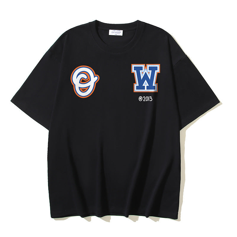 Off White T Shirts OW Mage Pattern Crew Neck Pullover Short Sleeves