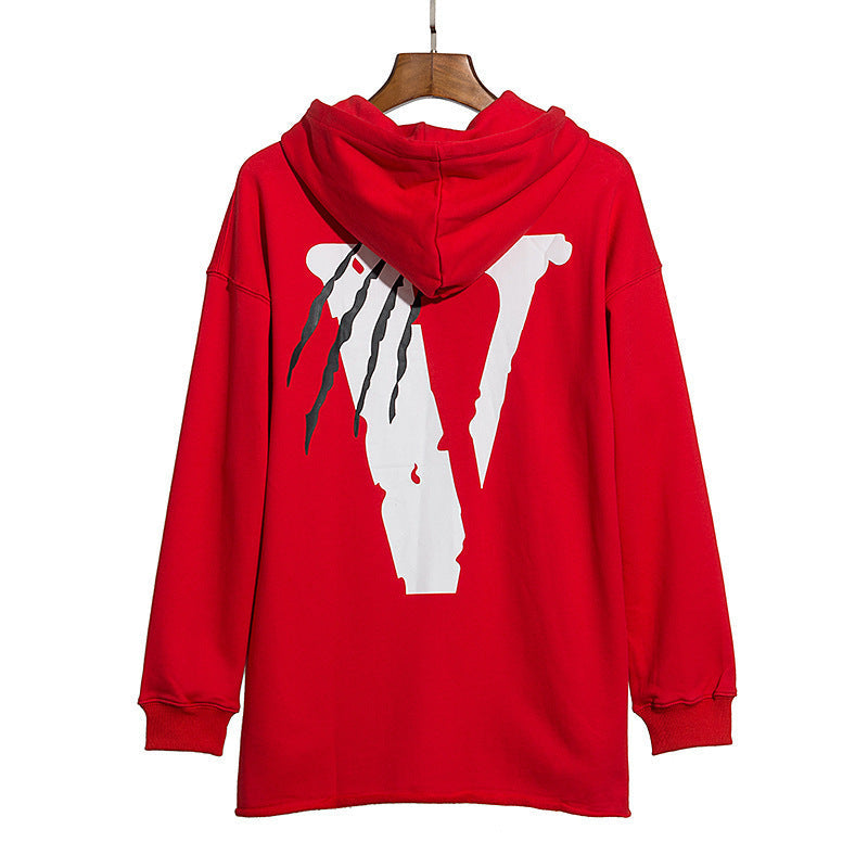 Vlone Hoodie Printed Large V Design Pullover Hoodie Sweater For Men And Women