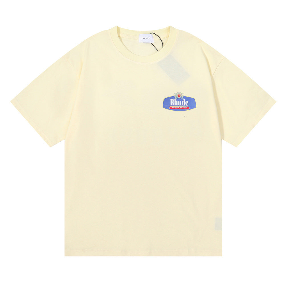 Rhude T Shirt Micro Logo Letter Badge Printed Short Sleeve T-Shirt