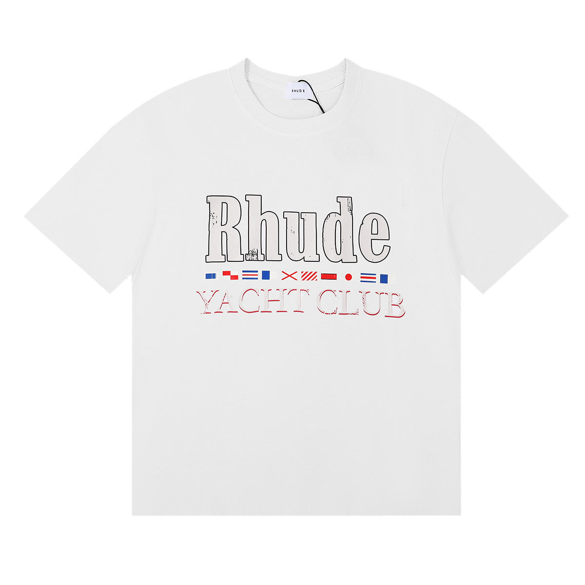 Rhude T Shirt Sailing Letter Coconut Logo Short Sleeve T-Shirt