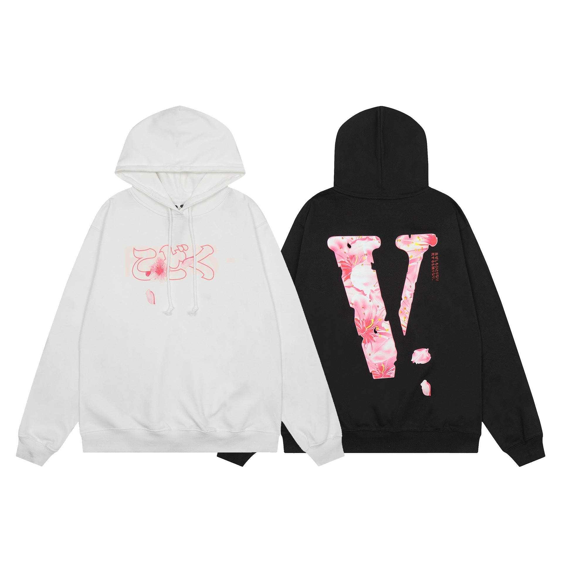 Vlone Hoodie Autumn and Winter Flowers Big V Letter Pullover Hooded