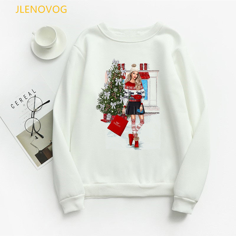 Christmas e and Christmas gifts print hoodies women clothes