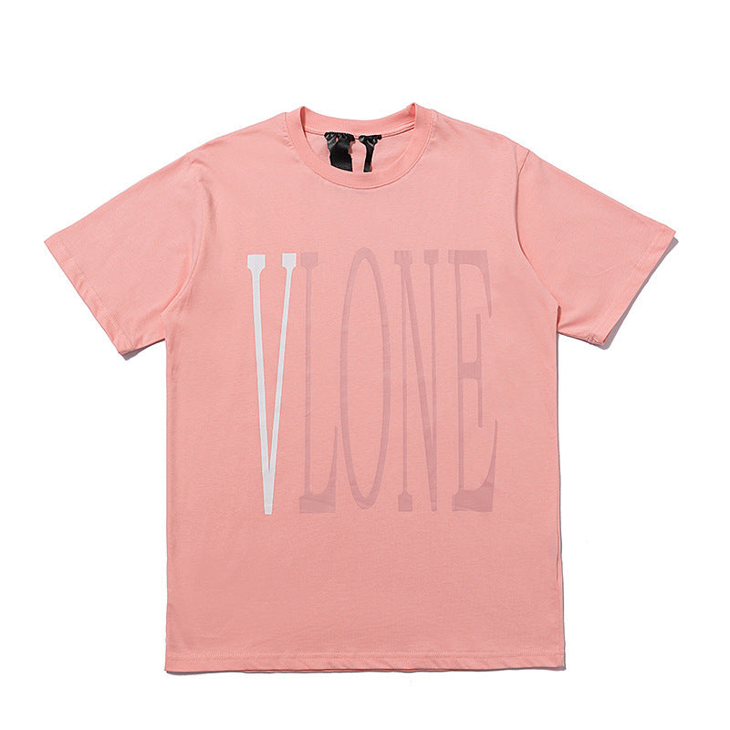 Vlone T Shirt Summer Short-Sleeved Girl Pink Short Sleeve Men'S And Women'S T-Shirt