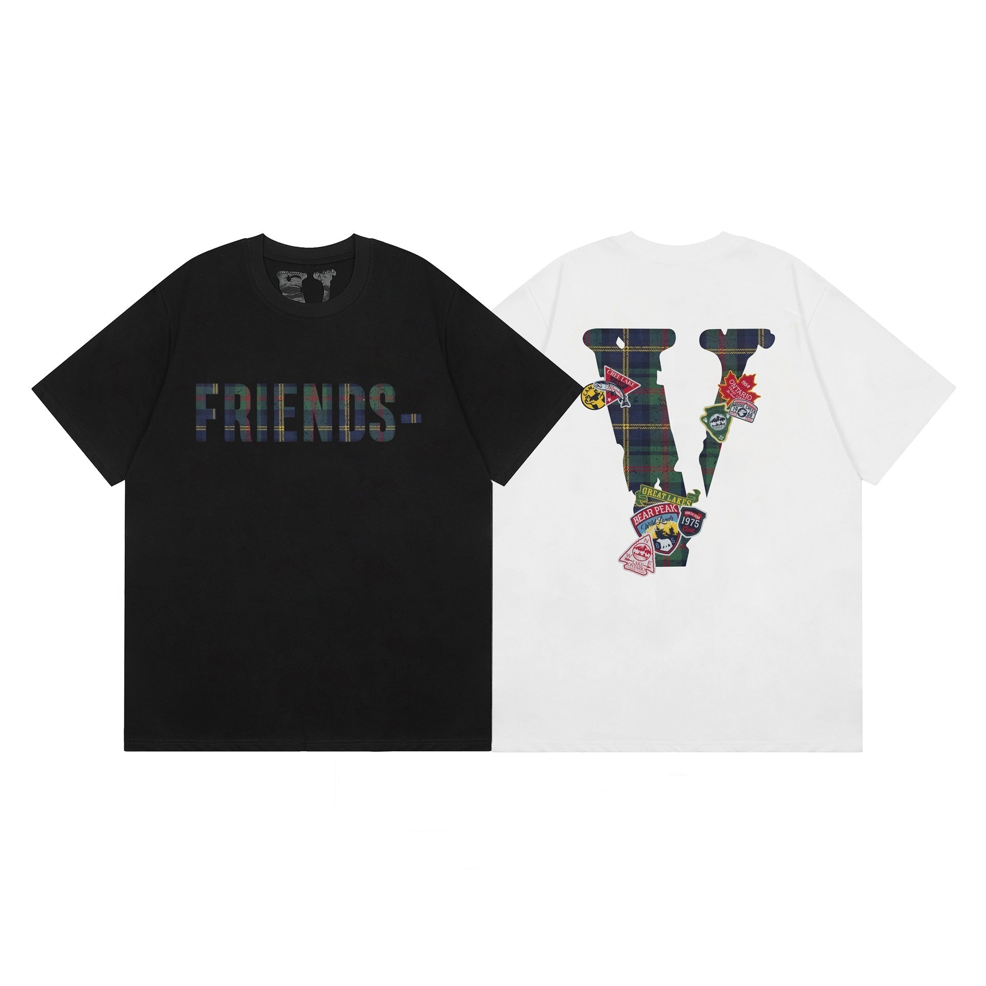 Vlone T Shirt Spring/Summer Print Pattern Crew Neck