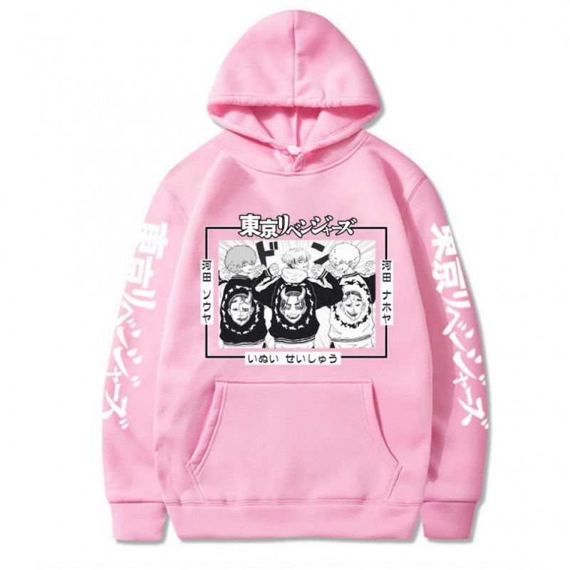 Anime Hoddies Tokyo Avengers Matsuano Qiandong Anime Loose-Fitting Hoodie Hooded Sweater