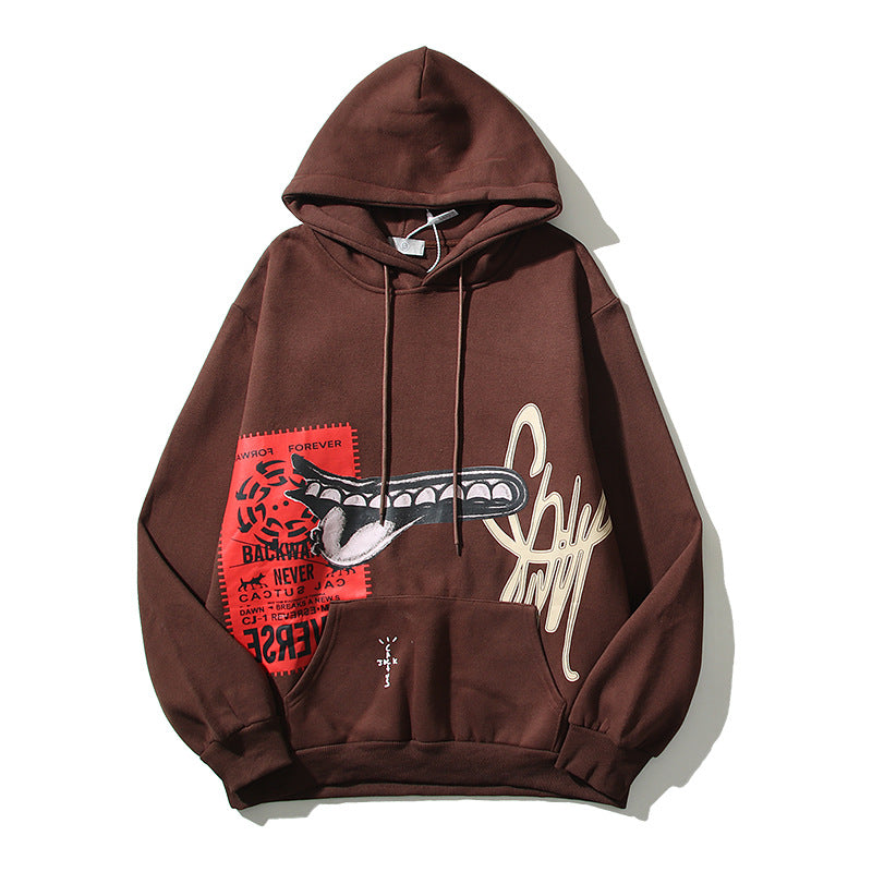 Kanye West Sunday Service Hoodie Tooth Stone Creative Printing Fleece Hoodie