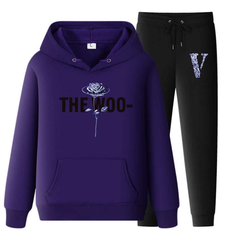 Vlone Hoodie & Pants 2 Piece Set Fall/Winter Hoodie Leisure Sports