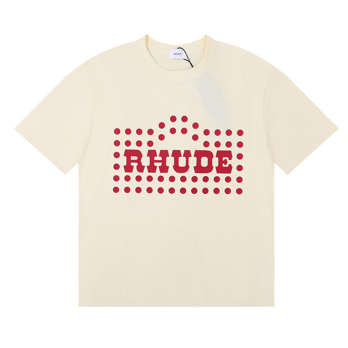 Rhude T Shirt Alphabet Coconut Racing Pattern Short Sleeve T-Shirt