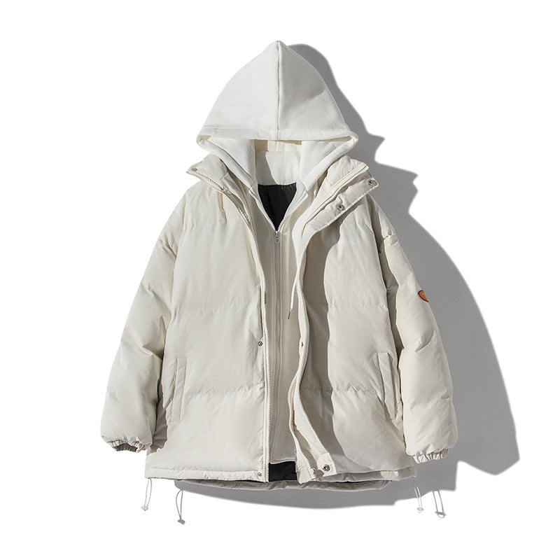 MEN'S Hoodie Thickened Fake Two Pieces Hooded Casual Loose