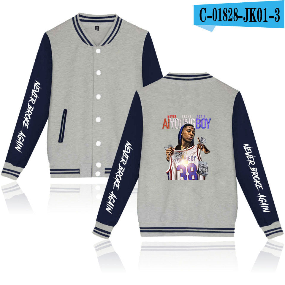 Never Broke Again Hoodie Casual Men'S And Women'S Long Sleeves Baseball Uniform